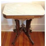 Victorian Walnut Marble Top Table