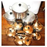 Lot of Assorted Pots and Pans w/ lids