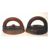 2 Antique Irons - 6" & 4"