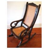 Antique Caned Rocker - 44 x 20 x 35