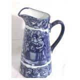Blue & White Pitcher - 10" tall