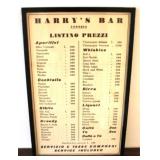 Framed Vintage Menu "Harry
