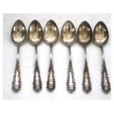 6 Sterling Demitasse Spoons - 4" long