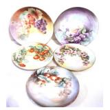 5 Antique Plates - 7 & 8" round