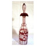 Bohemian ruby vintage grape 17" decanter