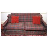 Plaid Sofa w/ pillows - 78 x 36 x 35