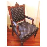 Victorian Walnut Carved Arm Chair