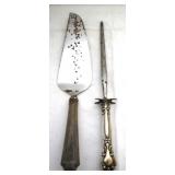 2 Sterling Handle Cake Server & Knife Sharpener