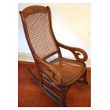 Antique Victorian Caned Rocker