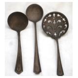 3 Sterling Spoons - 5.5" & 4.5" & 4.75" long
