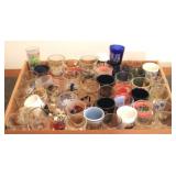 Tray lot of Assorted Shot Glasses