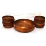 9pc Wood Salad Bowl Set - 11 & 6 round