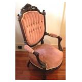 Victorian Carved Walnut Arm Chair
