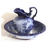 English Staffordshire Pitcher & Bowl Set