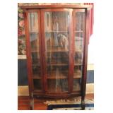 Vintage Empire Oak Curved Glass Cabinet