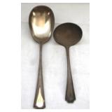 2 Gorham Sterling Spoons - 6" 8.5" long
