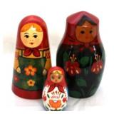 3pc Russian Nesting Dolls, 3", 5" & 5" tall