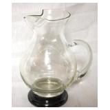 Sterling Base Glass Pitcher - 7" tall