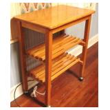 Rolling Wood Cart/ Stand - 30 x 18 x 36