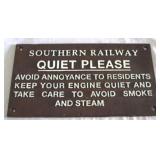 Cast Iron Southern Railway Sign