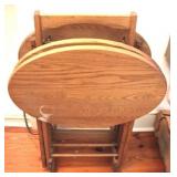 3 Wooden TV Trays w/ Stand