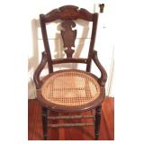 Victorian walnut cane seat chair
