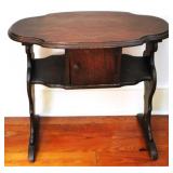 Antique Inlaid Wood Smoking Stand