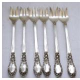 6 Sterling Cocktail Forks - 5.5" long