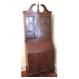 Chippendale Mahogany Bookcase Secretary