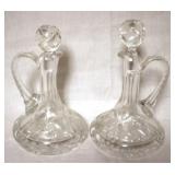 Pair of Glass Cruets - 8" tall