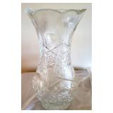 Cut Glass Vase - 13.5" tall