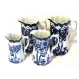 4 Blue & White Various pitchers