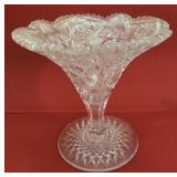Cut glass compote, 7"