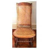 Antique Caned Rocker - 36 x 31 x 16