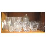Shelf Lot of Assorted Glass Items