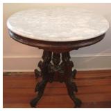 Oval Victorian Marble Top Table