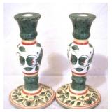 Pair of Candlestick holders - 9" tall