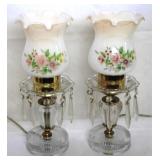 Pair of Vintage Prism Lamps, 11.5" tall