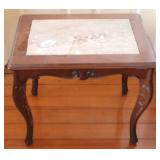 Marble Inset Top Table - 18 x 15 x 21
