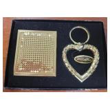 Whiting & Davis mirror & keychain set