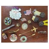 Assorted vintage pins