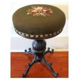 Victorian Needlepoint top Stool
