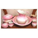 Ceramic Pottery Washbowl Set - 7pcs