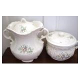 Ceramic Pottery Set - 10" round & 14 x 10