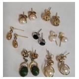 Vintage earrings, gold, pearl, etc