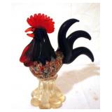 Murano Art Glass Rooster - 9.5" tall