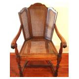 Antique Caned Chair - 25 x 24 x 39