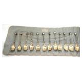 12 Silver Plated Sporks - 6.5" long