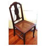 Vintage Cane Seat Chair - 16.5 x 16 x 36