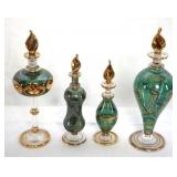 4 Glass Perfume Bottles
